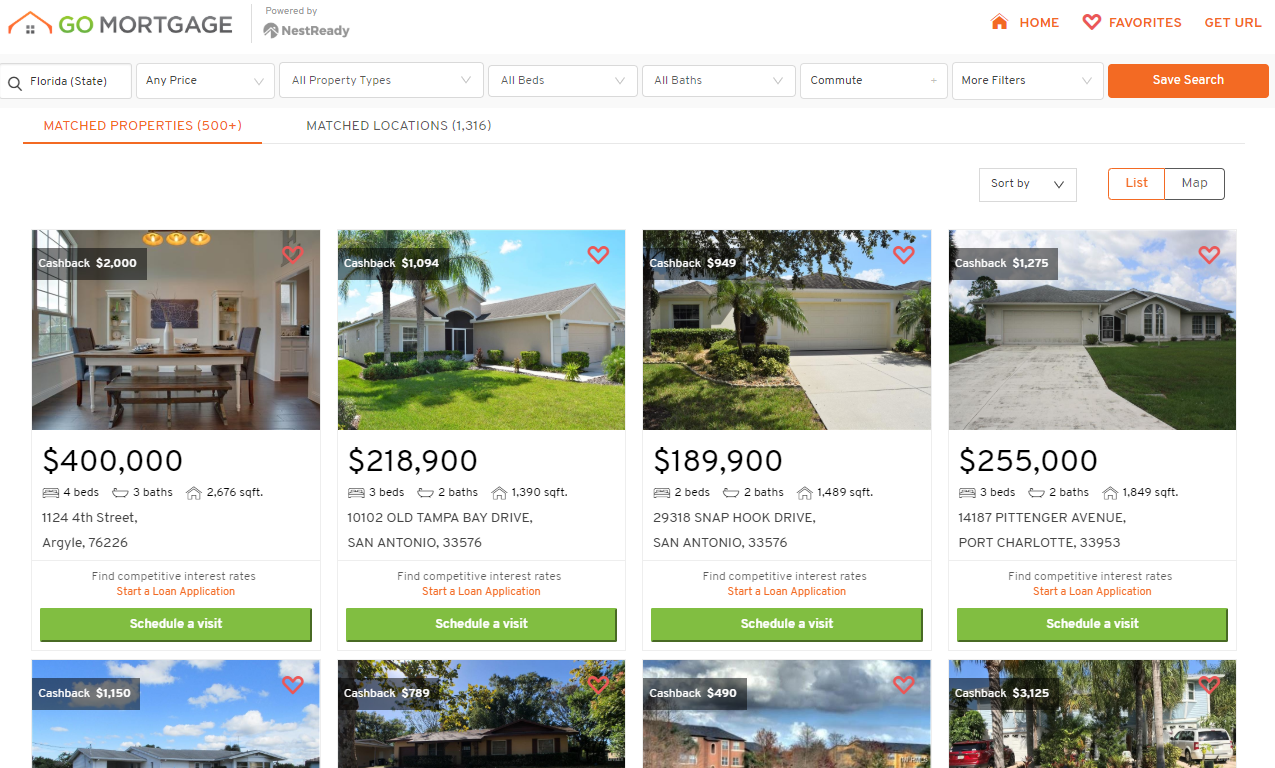 GO Mortgage - Home Search - Screen